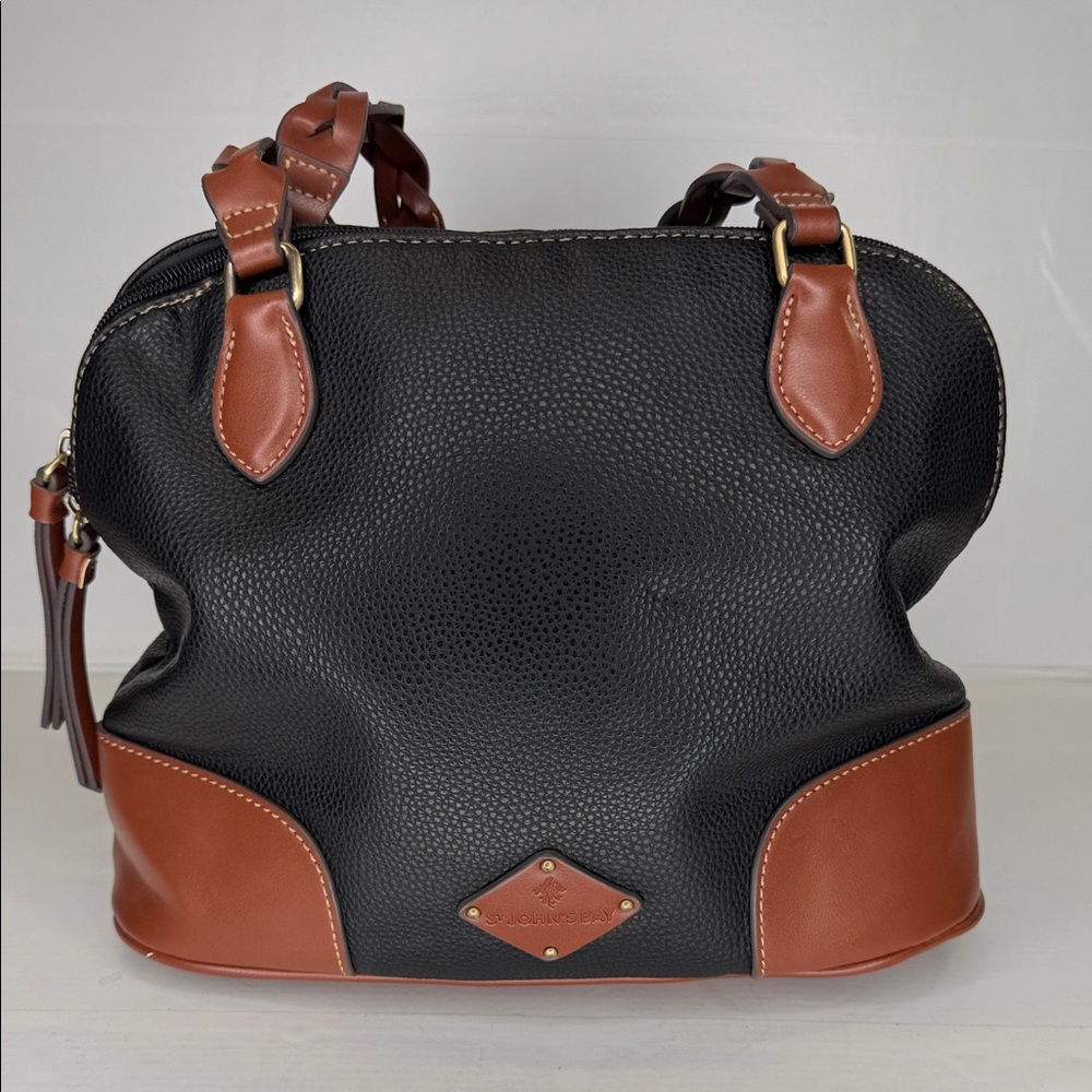 St. John's Bay Black and Brown Shoulder Bag